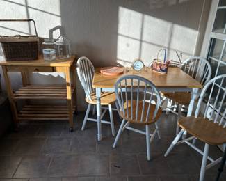 Wooden Rolling Cart
Dining Set 4 Chairs
