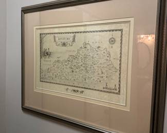 VERY OLD MAP OF KENTUCKY - FRAMED