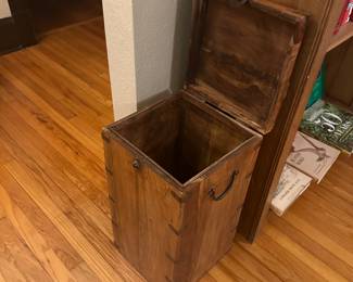 HINGED WOODEN LARGE STANDING BOX - GOOD STORAGE