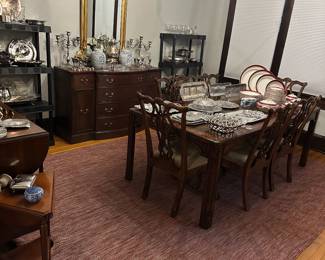 DINING ROOM- LOTS OF CHINA, SILVER, GLASS, PEWTER