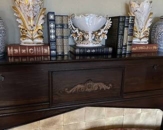 OLD PORCELAINS AND LEATHER BOUND CLASSIC BOOKS