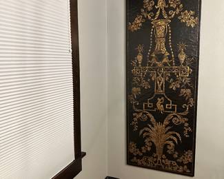 #2 OF MATCHING PAIR OF GILT GOLD AND PLACK PANELS