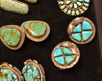 Native American Earrings, Mexican Taxco Jewelry