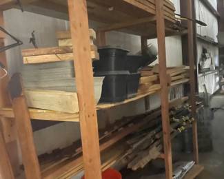 Lumber stored inside 