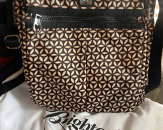Brighton Black Nylon Brown Crossbody Hand Bag