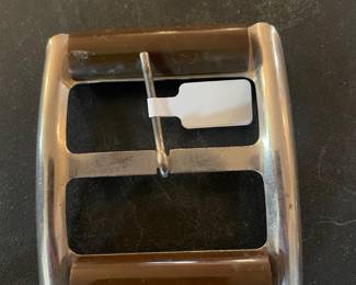 Vintage belt buckle Bakelite accents