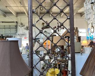 Antique crosshatched pierced panel