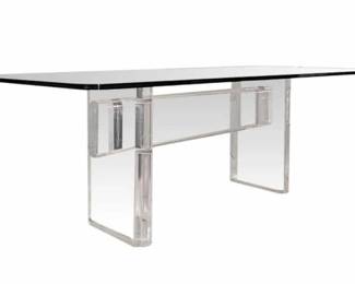 Detail: Karl Springer Lucite dining table