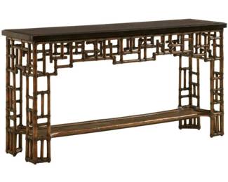 Bamboo fretwork console table