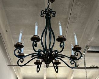Wrought iron 9-light chandelier