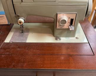 Vintage Sewing Machine with Cabinet 