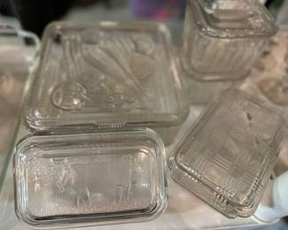 Vintage Federal Glass Refrigerator Dishes 