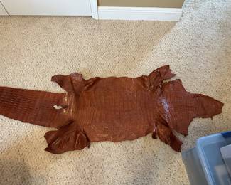#81 - $80 - Dark brown Crocodile leather /skin approx 99x13
