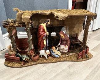 #98B - $60 - large Manger Mary, Joseph, and baby Jesus

