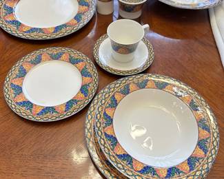 #42 - $150 - Mikasa Ultima Sao Paulo HK700 set of china 13 dinner plates/11 salad/dessert plates/12 soup bowls /12 cups & saucers/ 4 serving pieces 