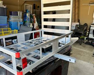 #106 - $140 - Aluminum mobility wheelchair and scooter Carrier 500 LB capacity for class III or better trailer hitches 40hx51wx41d
