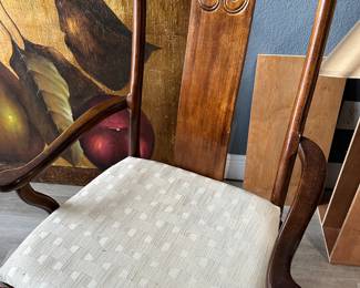 #39 - $500 - Bernhardt Asian dining set 5'table w/18"x2 leaves - 8' with leaves x 40Wx29H with 6 dinning chairs - 2 arm chairs - 4 regular chairs