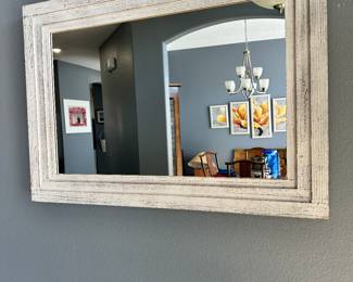 #35B - $56 - Shabby sheik white mirror 44x31