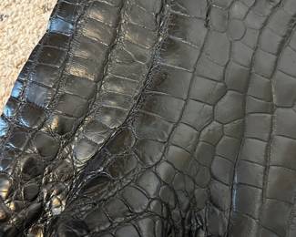 #77 - $80 - Black  Crocodile leather /skin approx 30x10