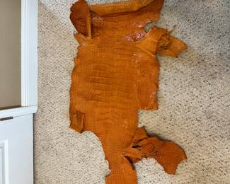 #78 - $80 - Small light brown Crocodile leather /skin approx  34x23
