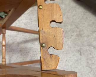 #90 - $160 - Wooden carved wine barrel holder with barrels 26wx10dx32h