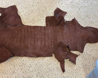 #81 - $80 - Dark brown Crocodile leather /skin approx 99x13