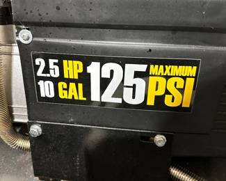 #105 - $120 - Central pneumatic air compressor 2.5HP 10Gal 125 max PSI 24hx40wx13d