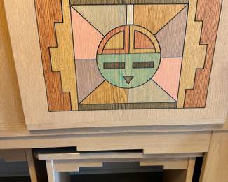 #47 - $2,000 - RESERVE ITEM 35% off only Sideboard by Rick Honyouti 43x 36Lx19D Najavo with 2 benches 18x23x13
