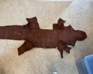 #81 - $80 - Dark brown Crocodile leather /skin approx 99x13