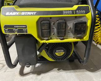 #103 - $200 - Ryobi easy start generator 3600 running watts 4500 starting watts 39Hx24wx24d