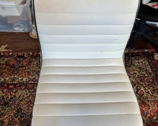 #58 - $46 - White leatherette rolling chair 
