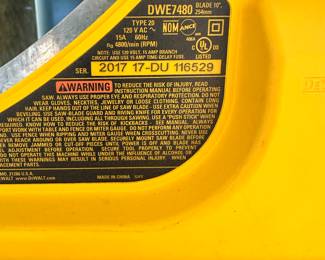 #107 - $120 - DeWalt jobsite table saw # DWE7480