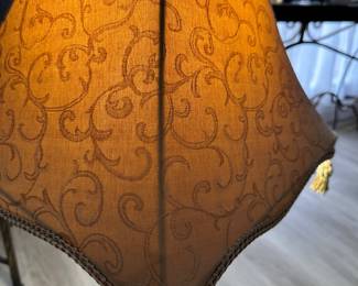 42B - $72 - Pair of metal with marble bottom lamps 36x14