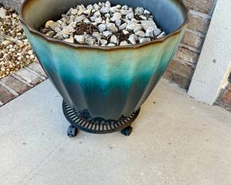 #112 - $50 each - green planters with the roller bottoms 20 1/2x19 1/2