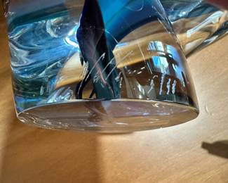 #26 - $150 - David Goldenhagen glass sculpture acid signed 5/11