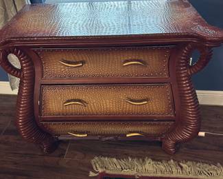 #55 - $450 - set of 2 Exotic style side chests 41x34x20 as is
