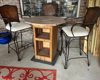 #116 - $40 each - wrought iron tall bar stools 3 available