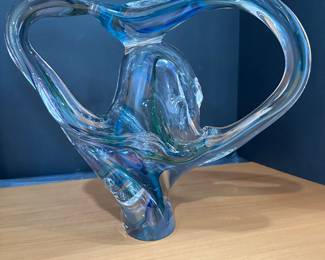 #26 - $150 - David Goldenhagen glass sculpture acid signed 5/11
