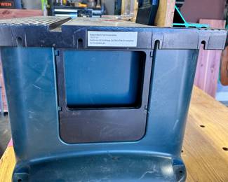 #108 - $160 - Bosch router table # RA1181 with Bosch router attached #1617EVS with wrenches, inserts and feed