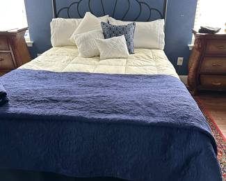 61A - $150 - Queen wrought iron bed Restonic mattress 54'