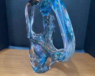 #26 - $150 - David Goldenhagen glass sculpture acid signed 5/11