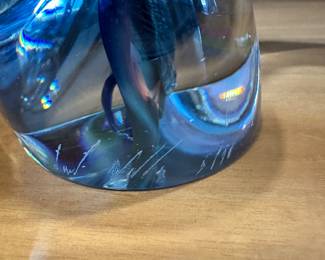#26 - $150 - David Goldenhagen glass sculpture acid signed 5/11