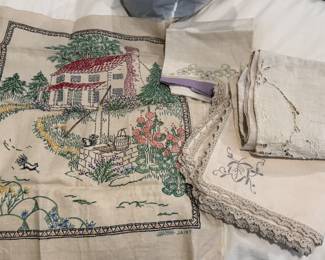 Vintage embroidered linens 