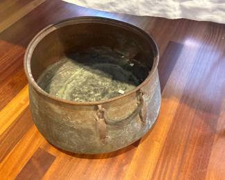Antique copper cauldron 