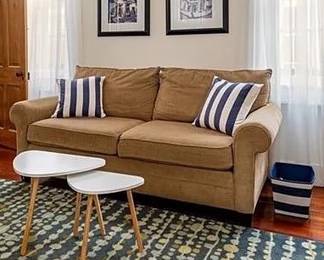 Beige sofa: $125.  Side tables: $50.