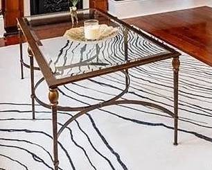 Ethan Allen Glass Coffee Table: $480