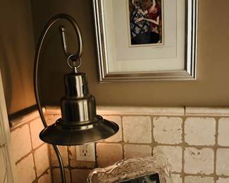 Great Farmhouse Style Light with Mikasa Frame and Beautiful Art.