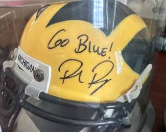 Michigan Wolverines Signed "Rich Rodd" Miniature Shutte Helmet, Two Available.