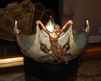 Another View of the Phenomenal Erte Bronze Sculpture, "Ocean Bowl I" C.1985, Signed and Numbered. 243/250