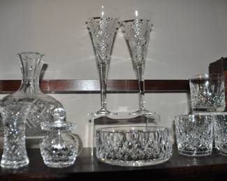 Still More Beautiful Waterford Crystal Available Including 9.25" Waterford Toasting Glasses, "Wedding Heirloom Flutes", Waterford "Lismore" Old Fashioned Glasses and More.